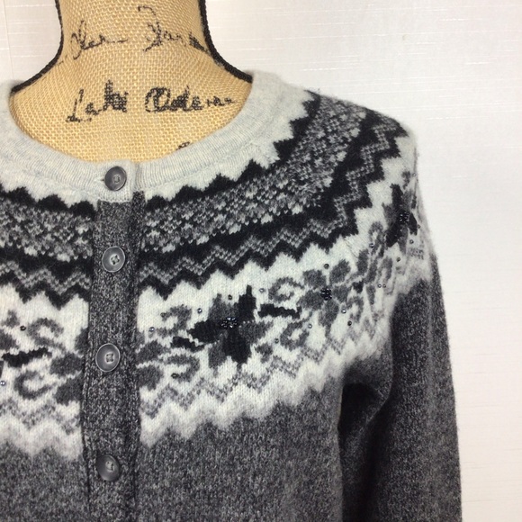 Eddie Bauer Wool Blend Cardigan Sweater Button Down - Picture 9 of 14